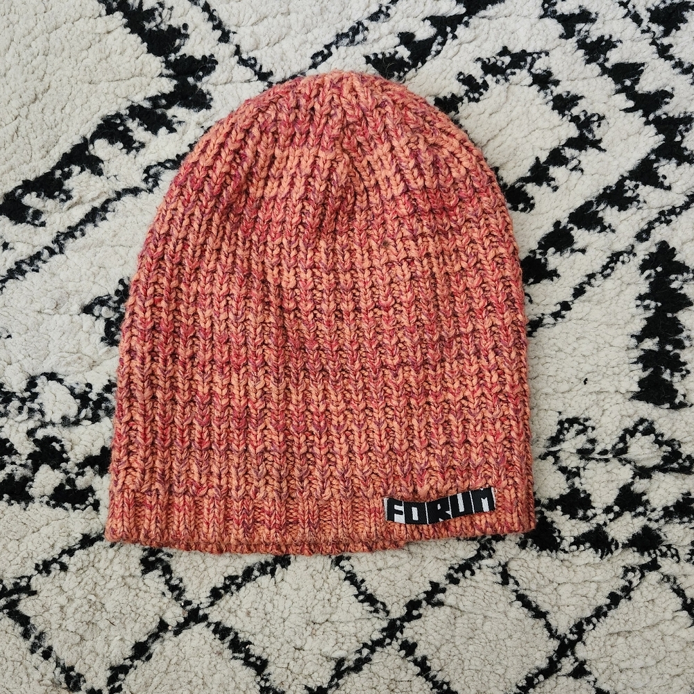 Denim Forum Women's Orange Knit Beanie